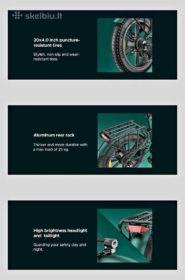 Engwe Engine Pro 2.0 Nm75 Max1200w Trip373km - nuotraukos Nr. 7