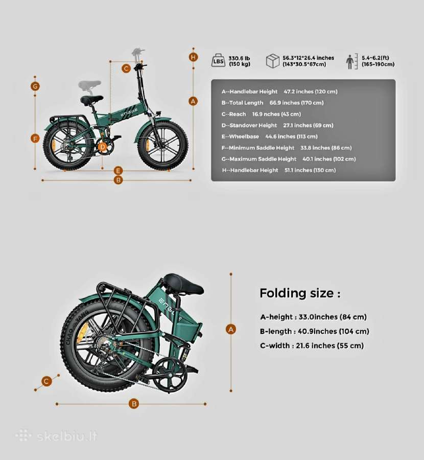 Engwe Engine Pro 2.0 Nm75 Max1200w Trip373km - nuotraukos Nr. 9