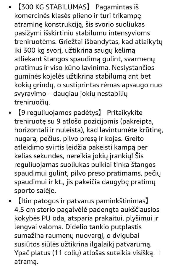 Treniruočių suoliukas - nuotraukos Nr. 7