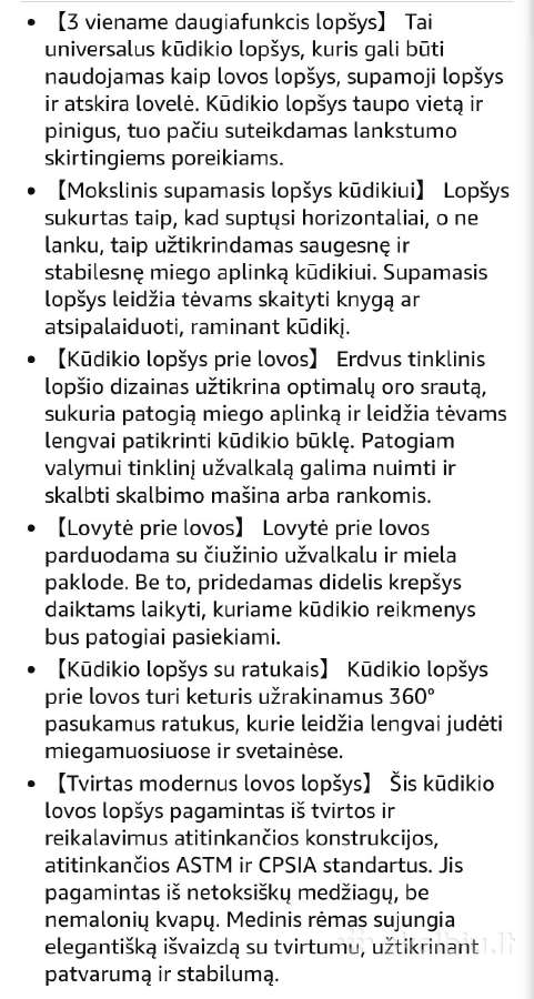 Vaikiškas lopšys Ezebaby 3-1 - nuotraukos Nr. 3