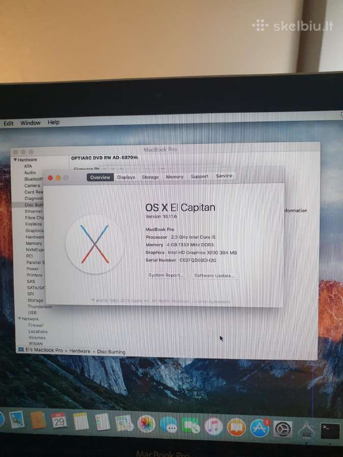 Parduodu seną MacBook Pro 2011 m. - nuotraukos Nr. 8