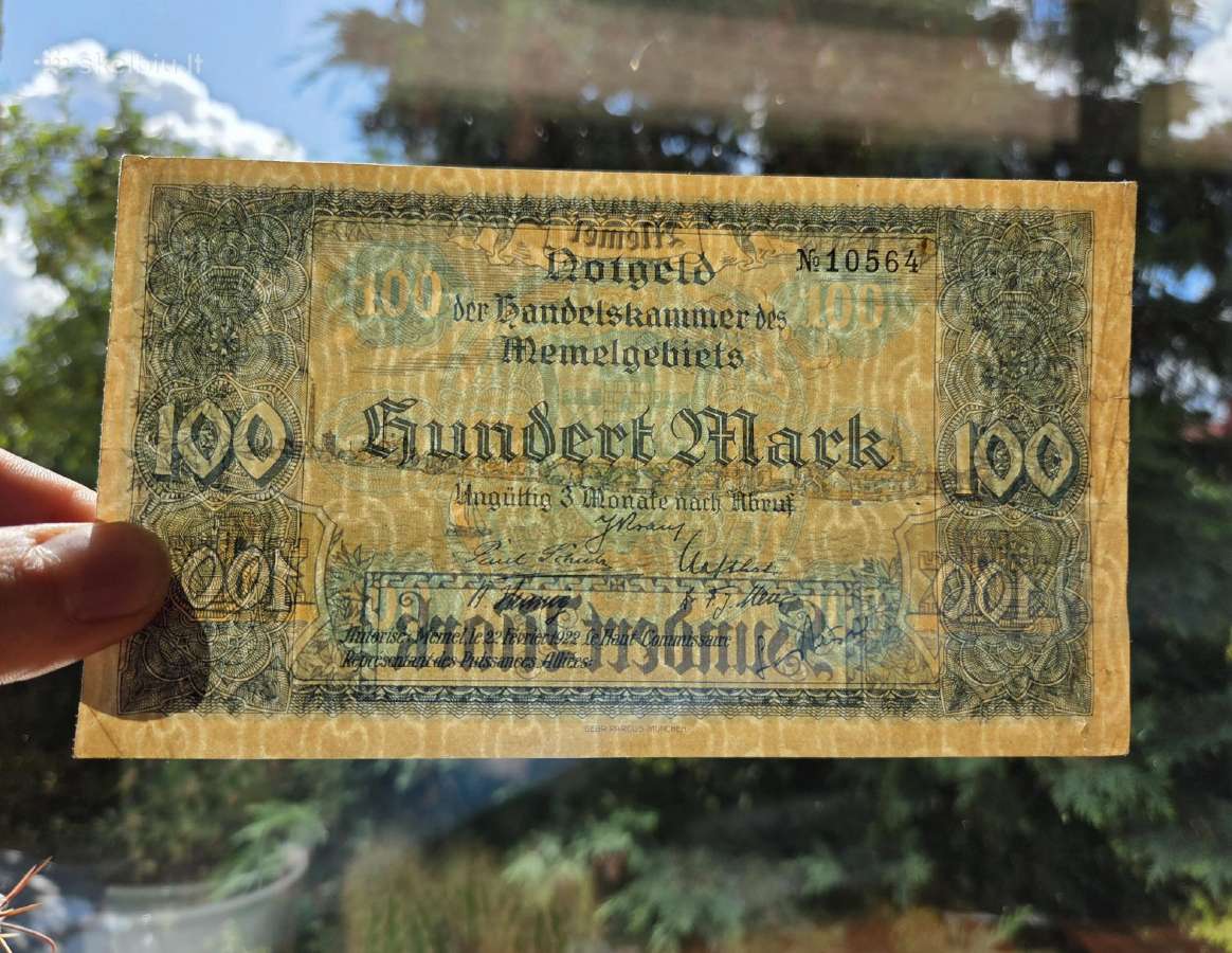 100 mark 1922 Memel Klaipėda - nuotraukos Nr. 3
