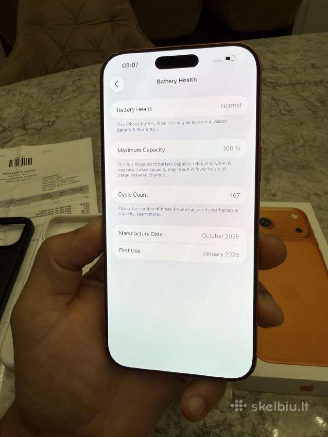 iPhone 17 Pro Max, 256gb 100% - nuotraukos Nr. 4