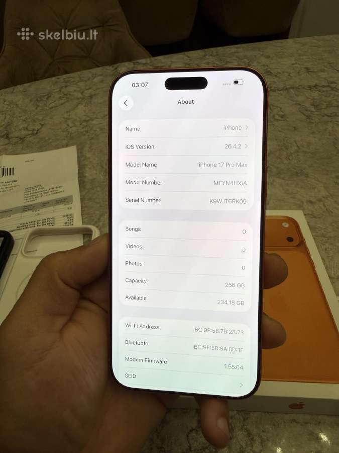 iPhone 17 Pro Max, 256gb 100% - nuotraukos Nr. 5