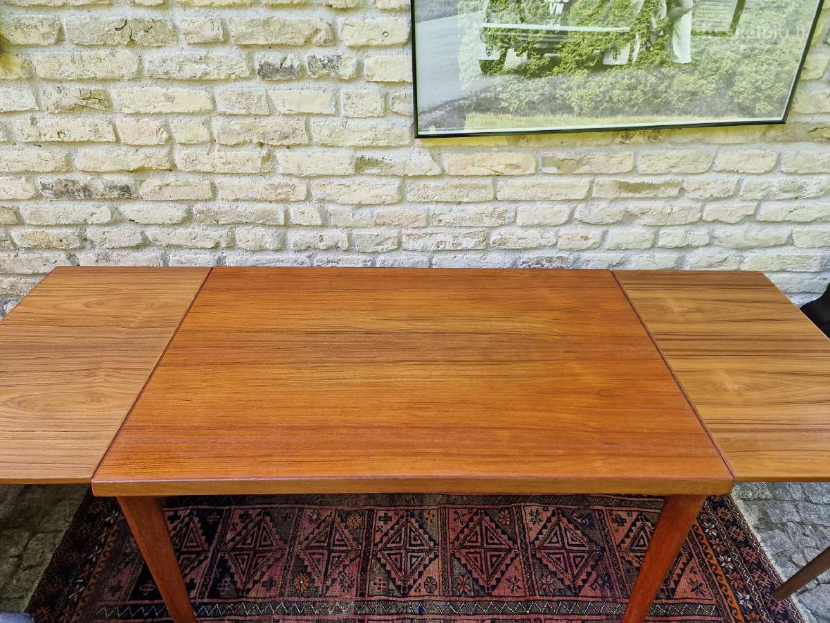 Vintažinis mid century tikmedžio valgomojo stalas - nuotraukos Nr. 10