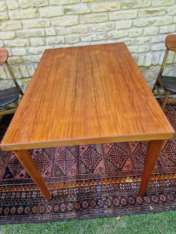 Vintažinis mid century tikmedžio valgomojo stalas - nuotraukos Nr. 11