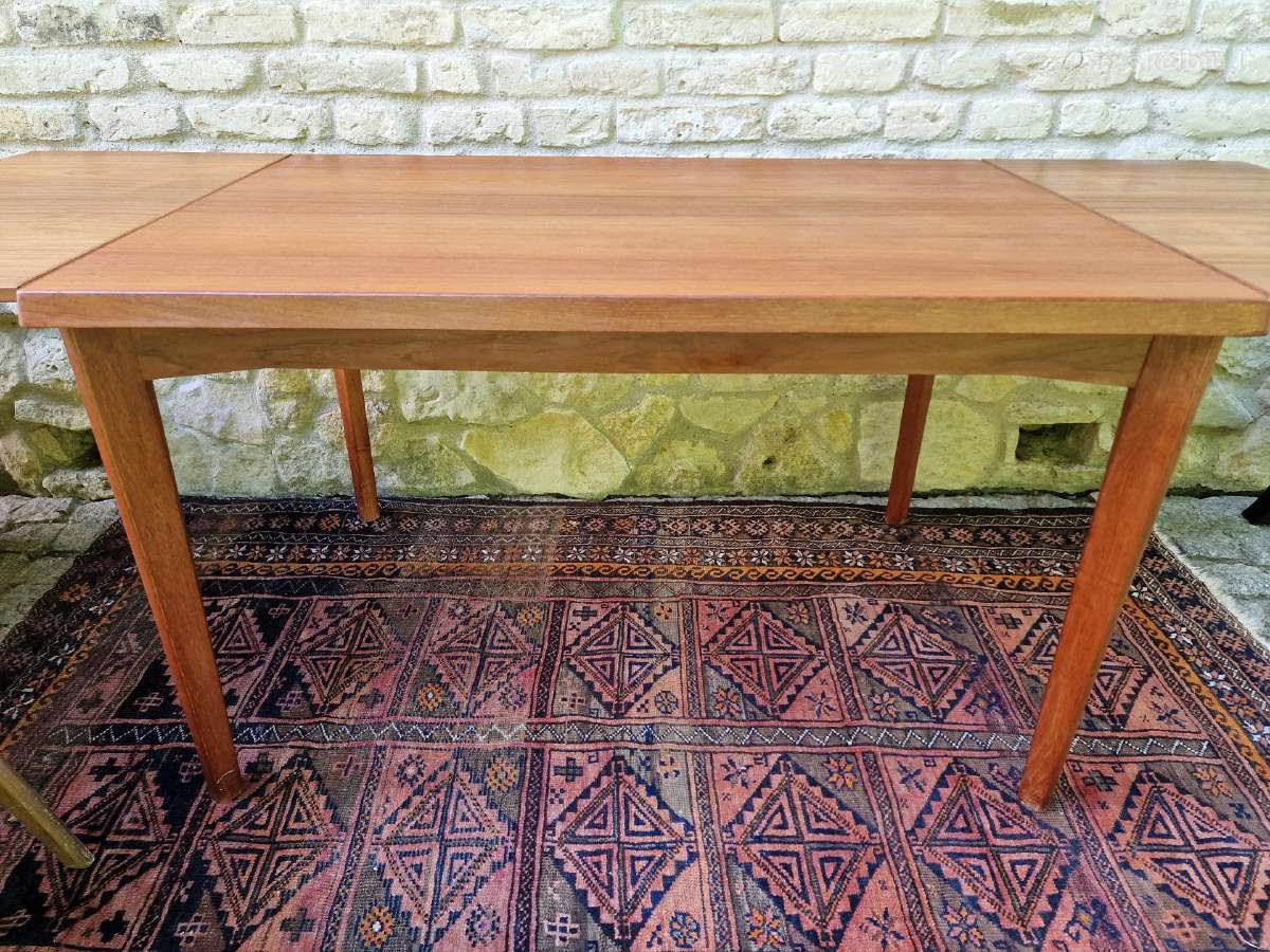 Vintažinis mid century tikmedžio valgomojo stalas - nuotraukos Nr. 12