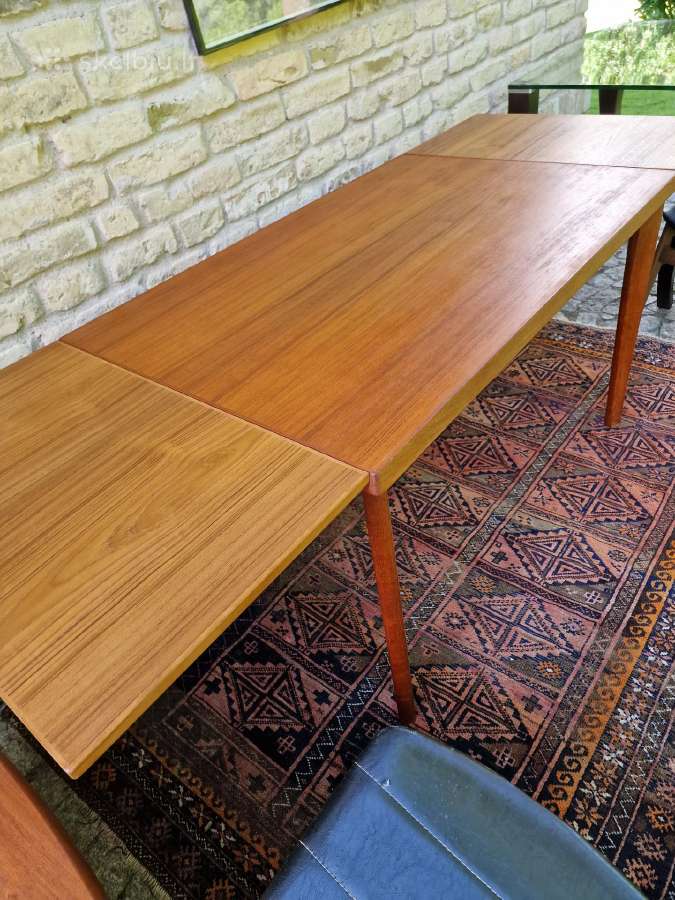 Vintažinis mid century tikmedžio valgomojo stalas - nuotraukos Nr. 14
