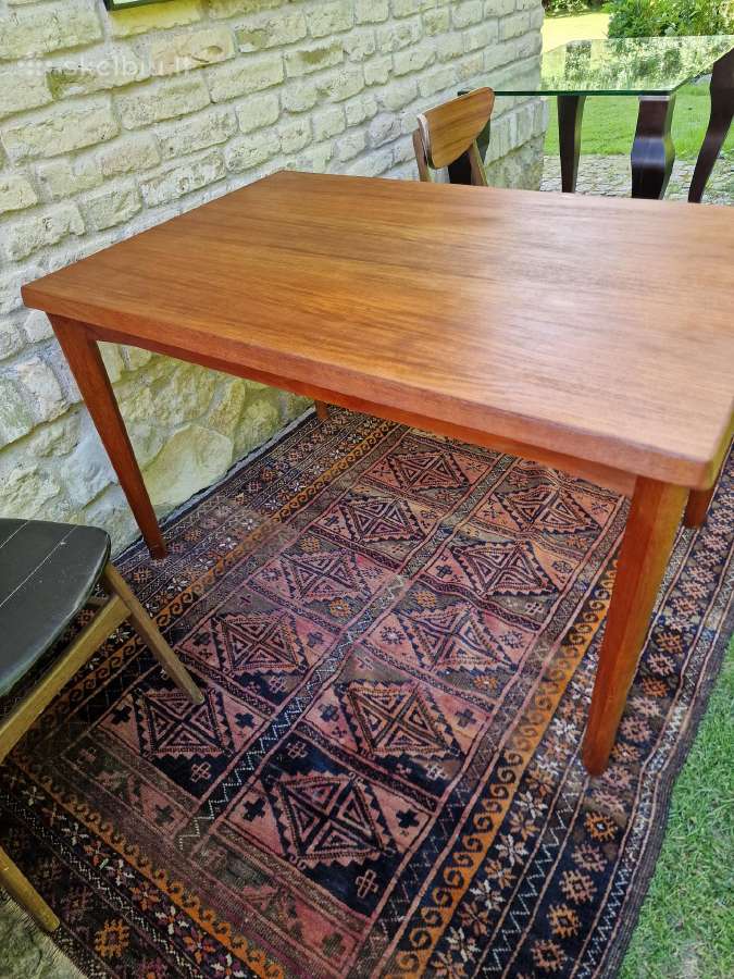Vintažinis mid century tikmedžio valgomojo stalas - nuotraukos Nr. 18