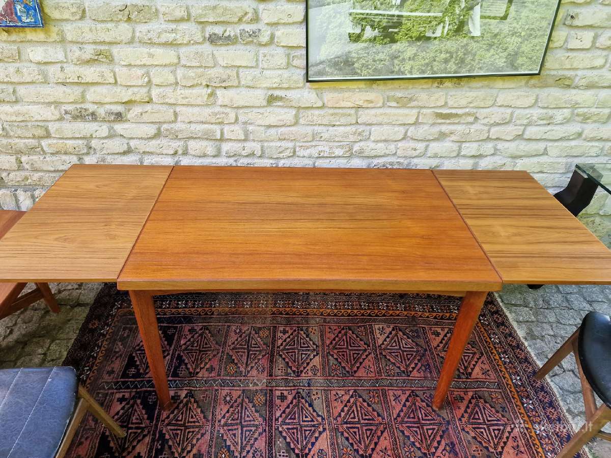 Vintažinis mid century tikmedžio valgomojo stalas - nuotraukos Nr. 20