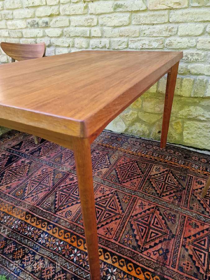 Vintažinis mid century tikmedžio valgomojo stalas - nuotraukos Nr. 23