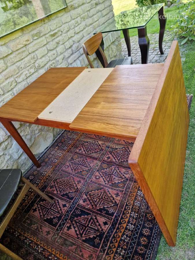 Vintažinis mid century tikmedžio valgomojo stalas - nuotraukos Nr. 24