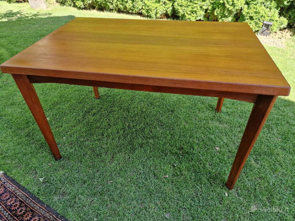 Vintažinis mid century tikmedžio valgomojo stalas - nuotraukos Nr. 26