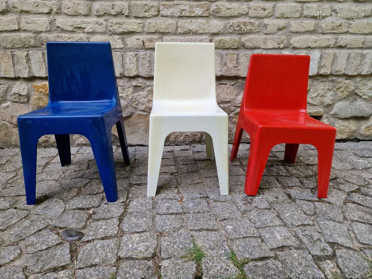 Vintažinės mid century "Valon" vaikiškos kėdutės - nuotraukos Nr. 4