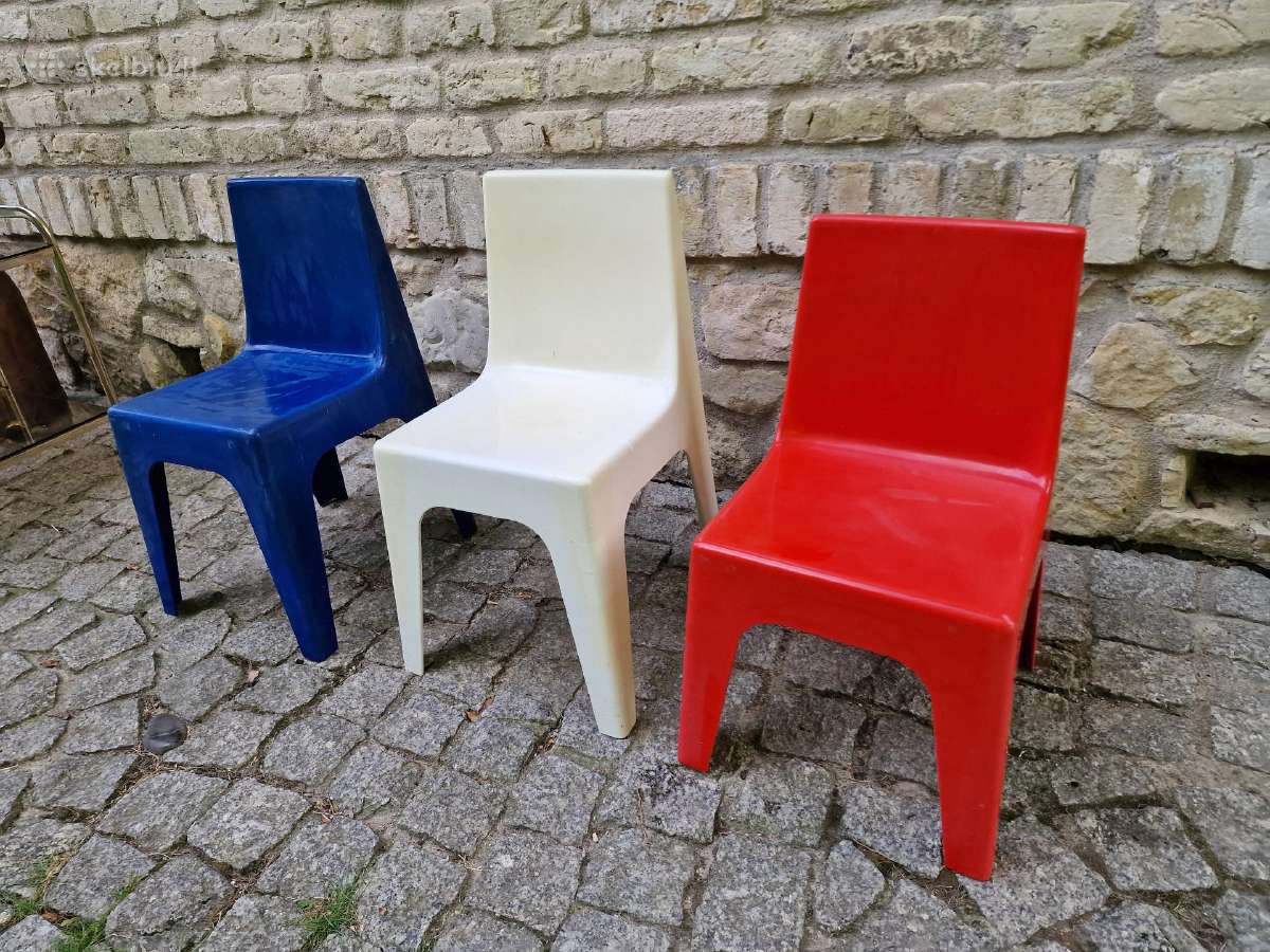 Vintažinės mid century "Valon" vaikiškos kėdutės - nuotraukos Nr. 6