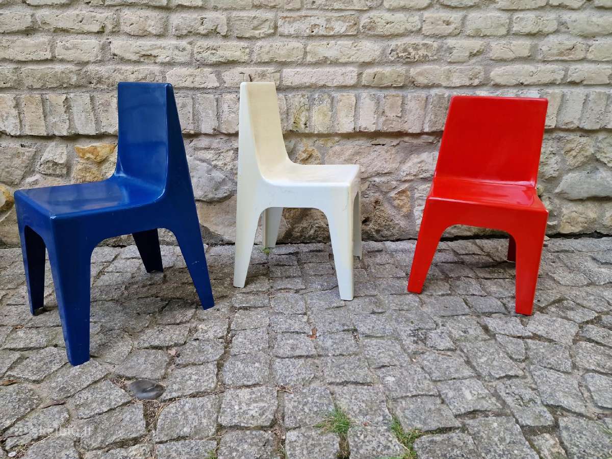 Vintažinės mid century "Valon" vaikiškos kėdutės - nuotraukos Nr. 17