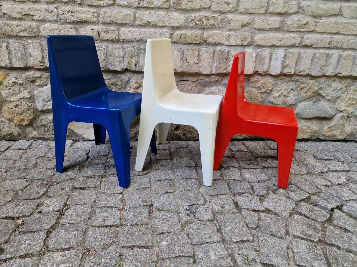 Vintažinės mid century "Valon" vaikiškos kėdutės - nuotraukos Nr. 20