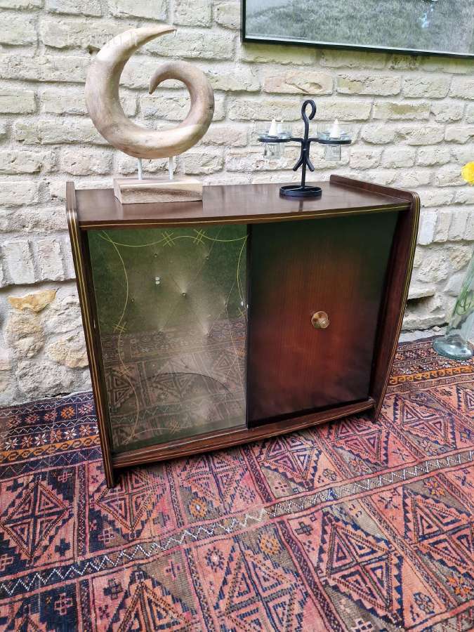Vintažinė mid century riešutmedžio spintelė/baras - nuotraukos Nr. 10