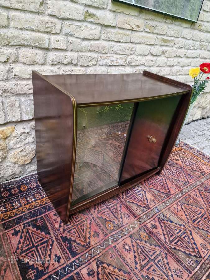 Vintažinė mid century riešutmedžio spintelė/baras - nuotraukos Nr. 22