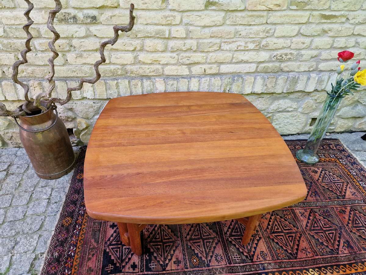 Vintažinis mid century tikmedžio kavos staliukas - nuotraukos Nr. 4