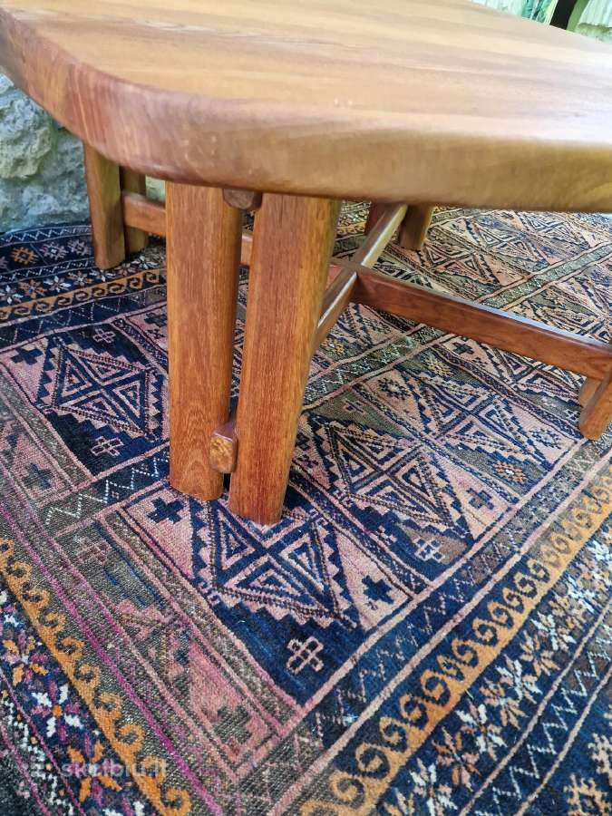 Vintažinis mid century tikmedžio kavos staliukas - nuotraukos Nr. 15