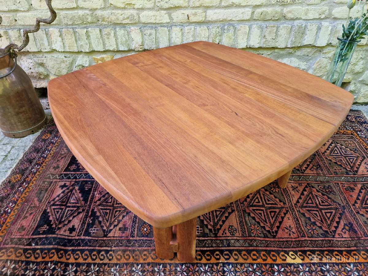Vintažinis mid century tikmedžio kavos staliukas - nuotraukos Nr. 17