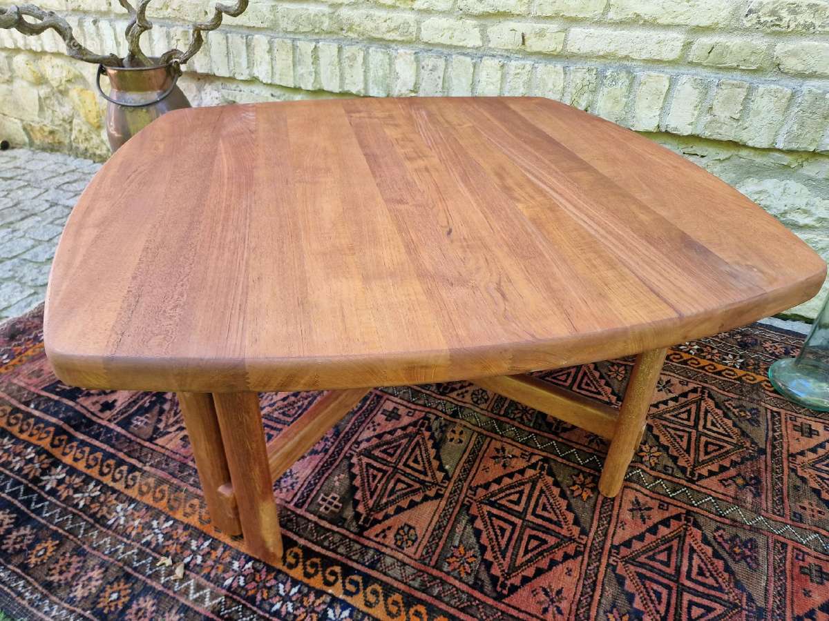 Vintažinis mid century tikmedžio kavos staliukas - nuotraukos Nr. 18