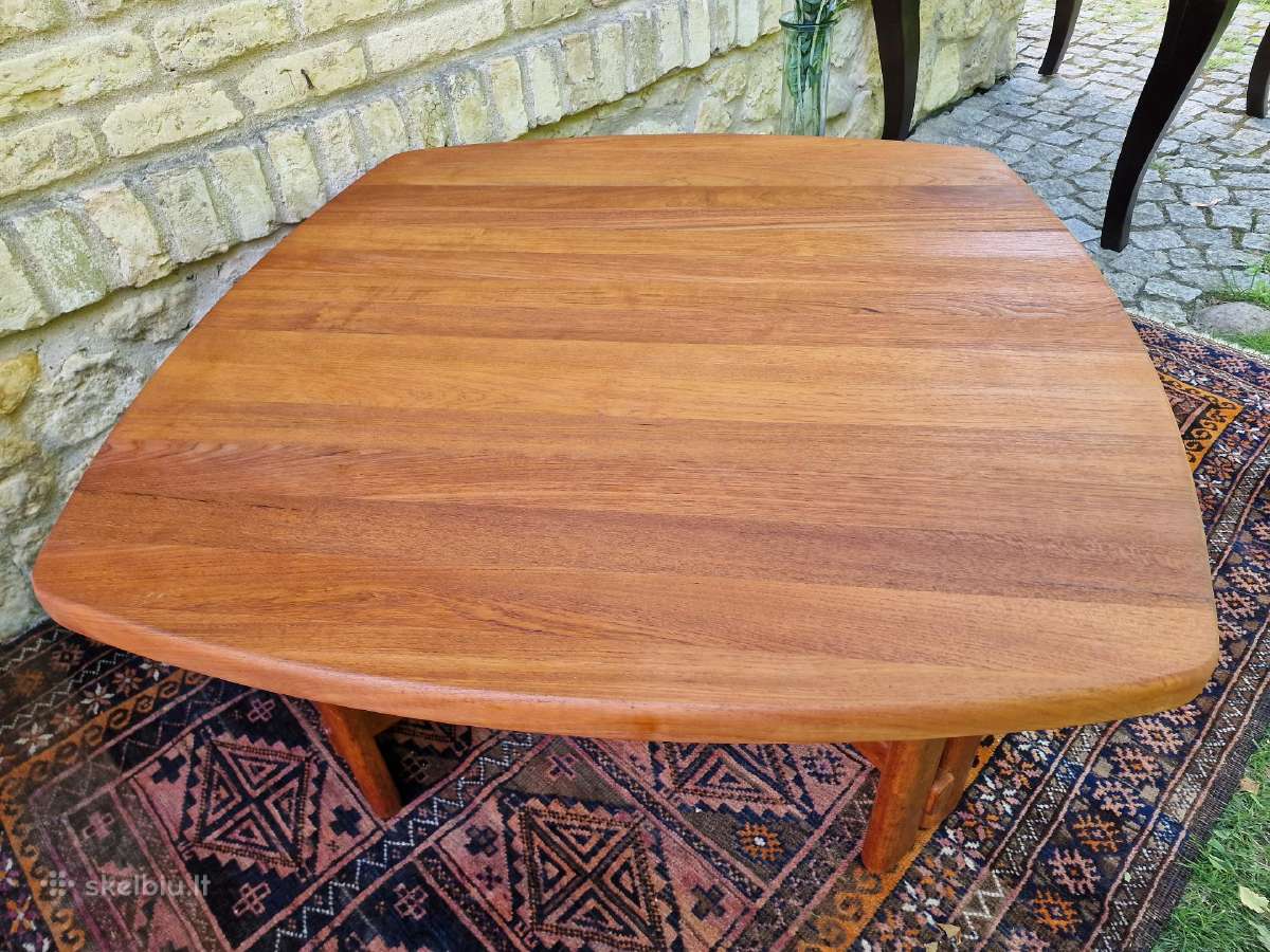 Vintažinis mid century tikmedžio kavos staliukas - nuotraukos Nr. 19