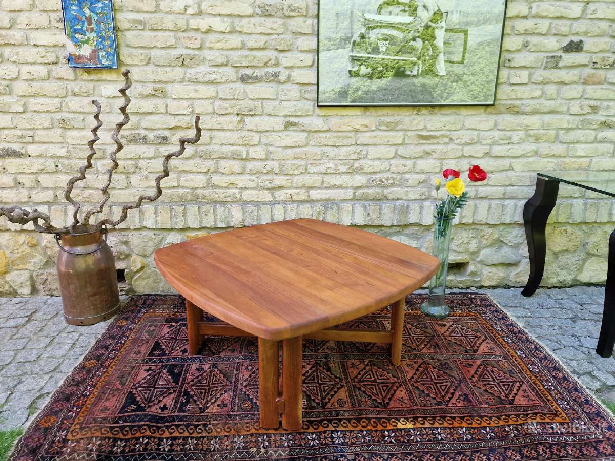 Vintažinis mid century tikmedžio kavos staliukas - nuotraukos Nr. 28