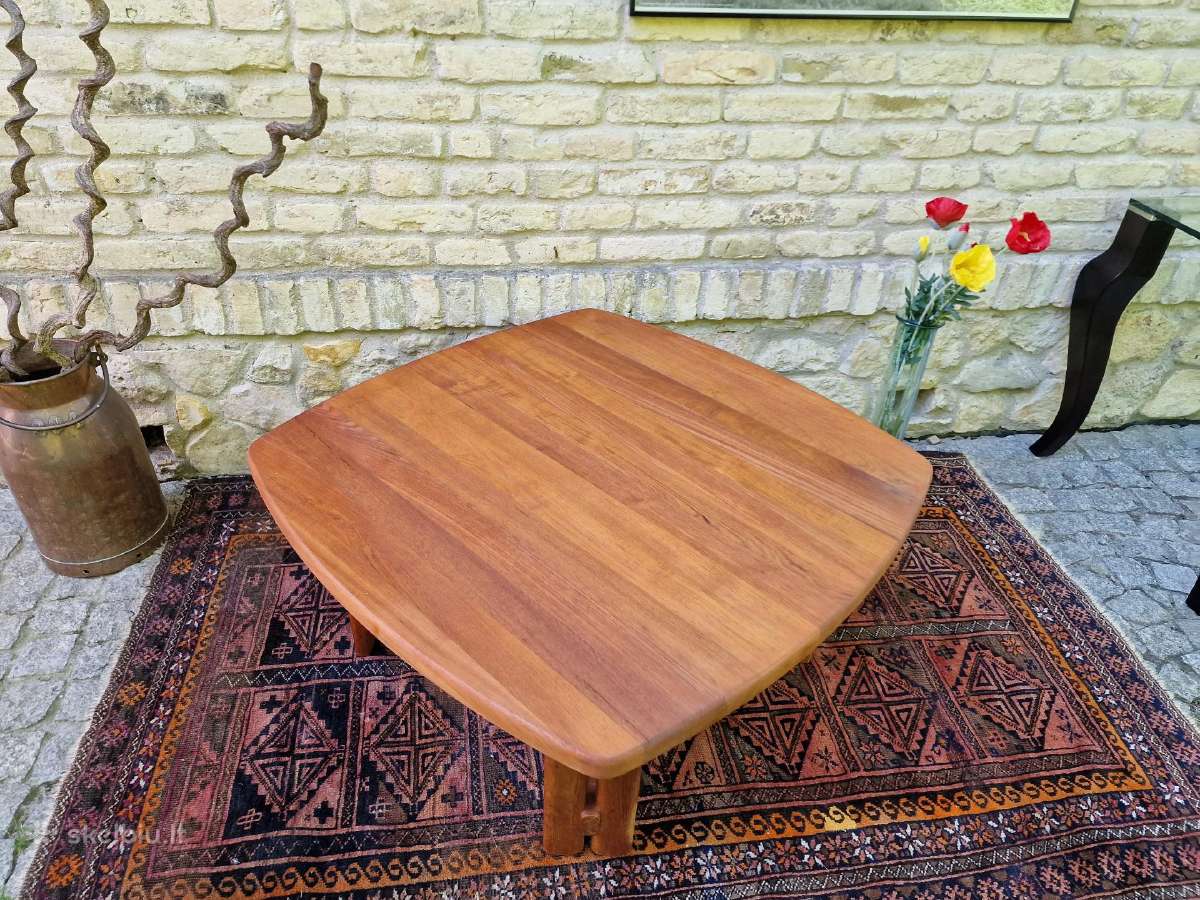 Vintažinis mid century tikmedžio kavos staliukas - nuotraukos Nr. 29