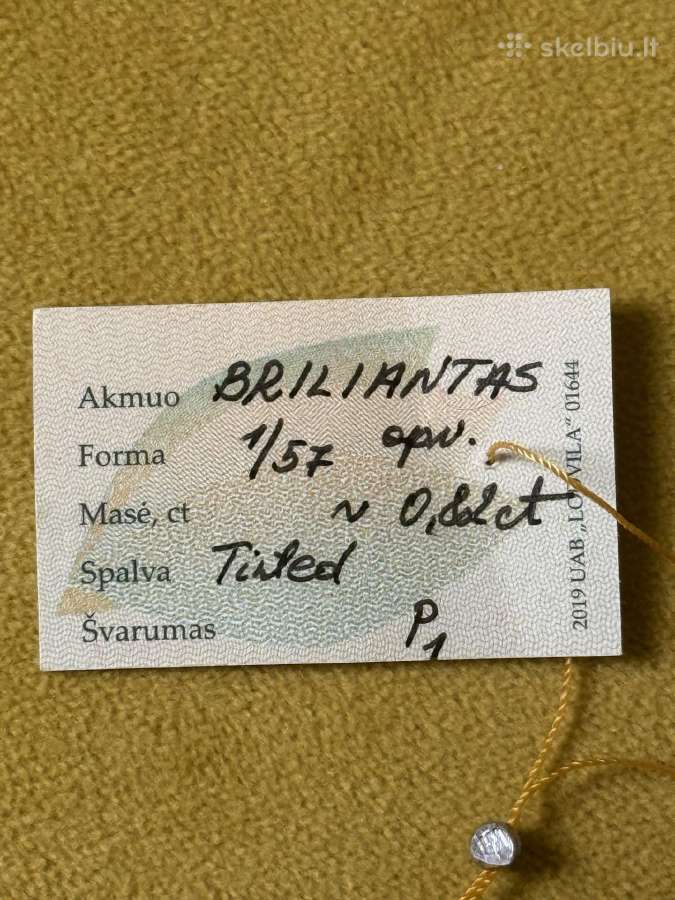 Žiedas su natūraliu deimantu 15 dydis - nuotraukos Nr. 3