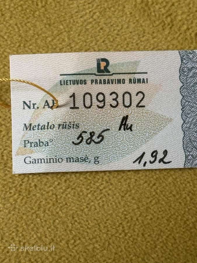 Žiedas su natūraliu deimantu 15 dydis - nuotraukos Nr. 4