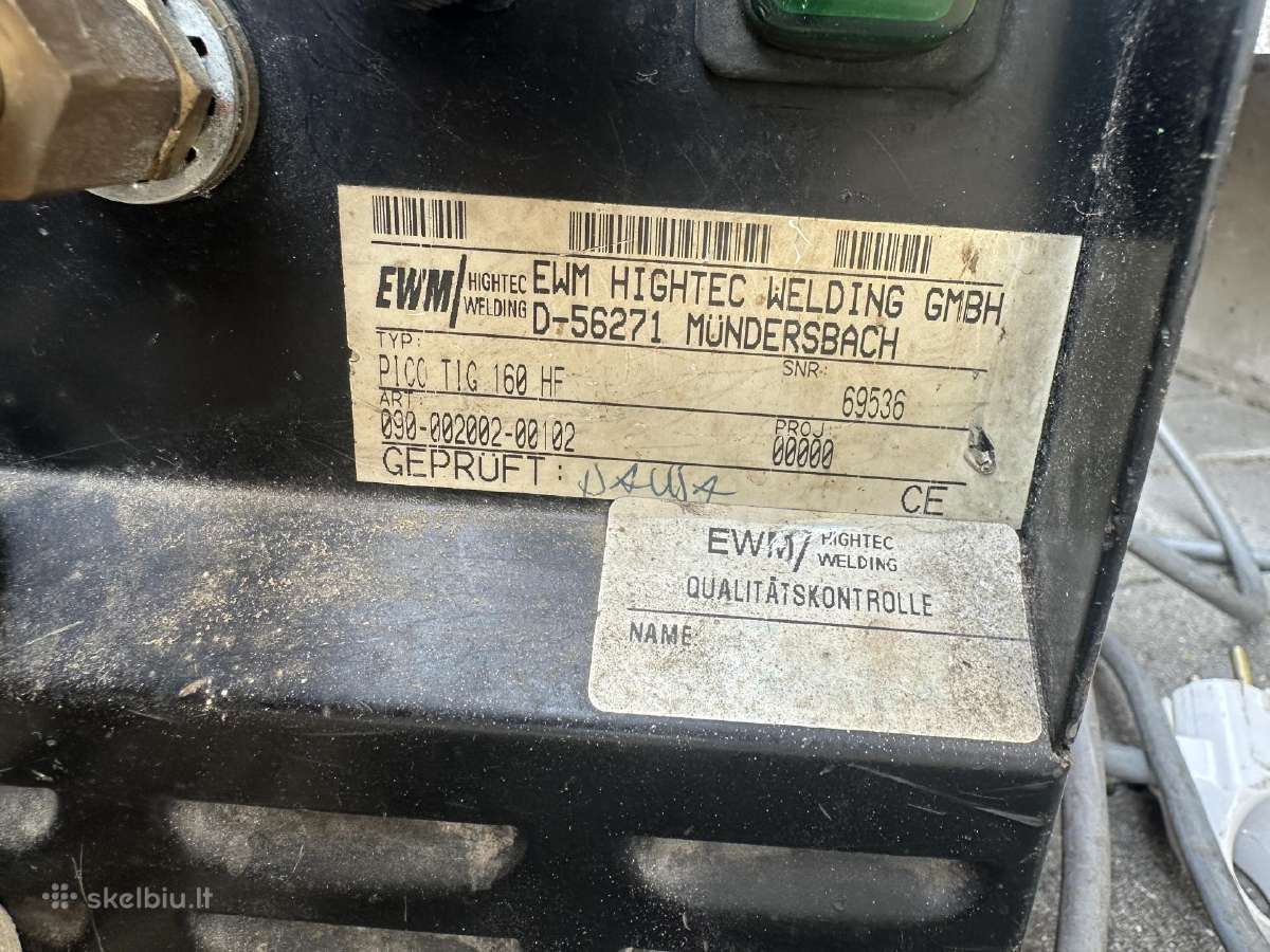 Suvirinimo aparatas Ewm Picotig 160 Hf - nuotraukos Nr. 5