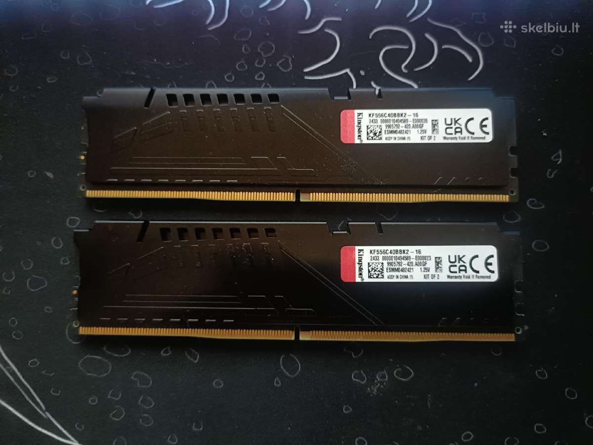 RAM Ddr5 Fury Beast Black 16gb(2x8gb)5600mhz Cl40 - nuotraukos Nr. 2