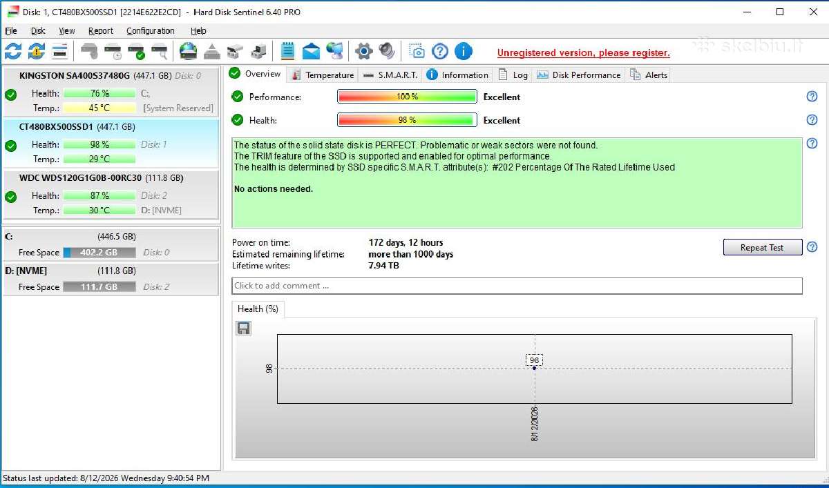 2.5 SSD 480gb Crucial Bx500 Sata III - nuotraukos Nr. 2