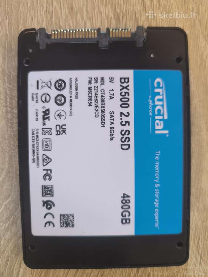 SSD 480gb Crucial Bx500 - nuotraukos Nr. 2