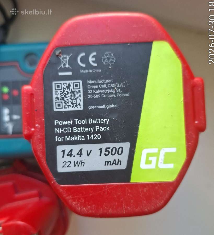 Makita pakrovėjas ir 2 vnt Nicd baterijų 1420 - nuotraukos Nr. 4