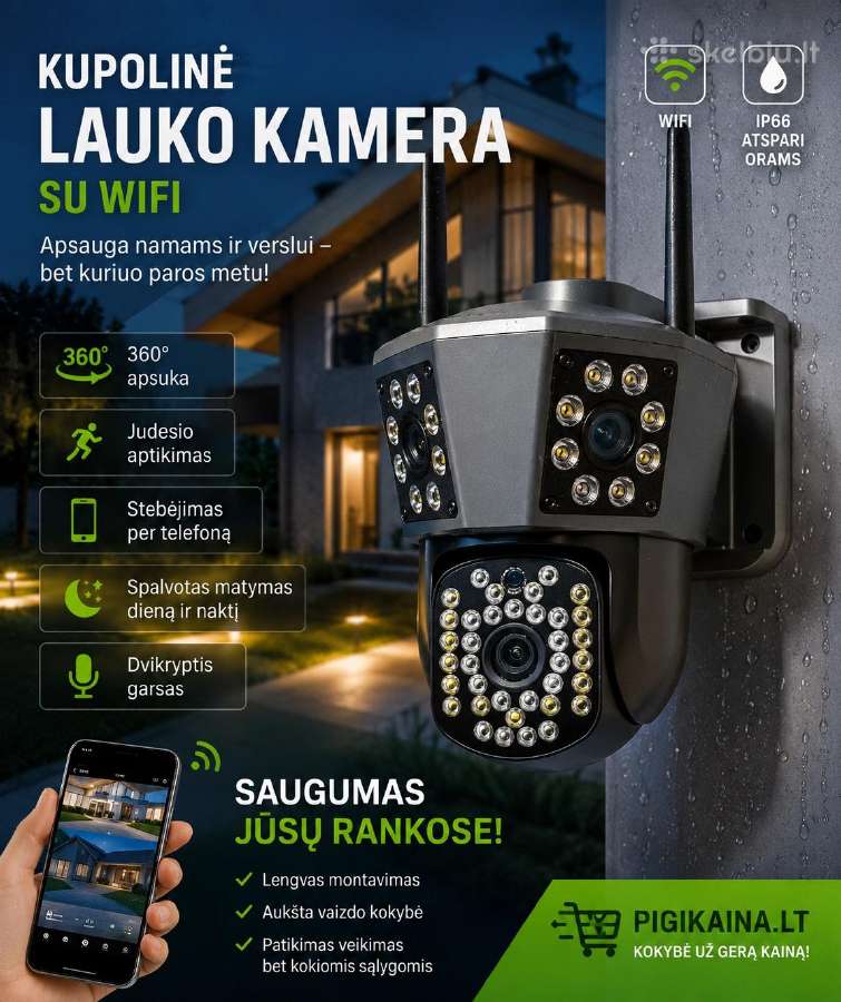 Platus pasirinkimas! WiFi sekiojanti lauko kamera - nuotraukos Nr. 3