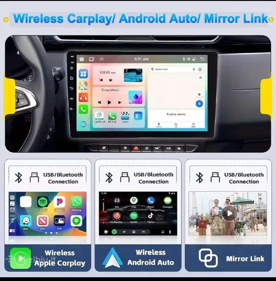 Plansete carplay masinai 5in1 bt, WiFi, sd, GPS - nuotraukos Nr. 7