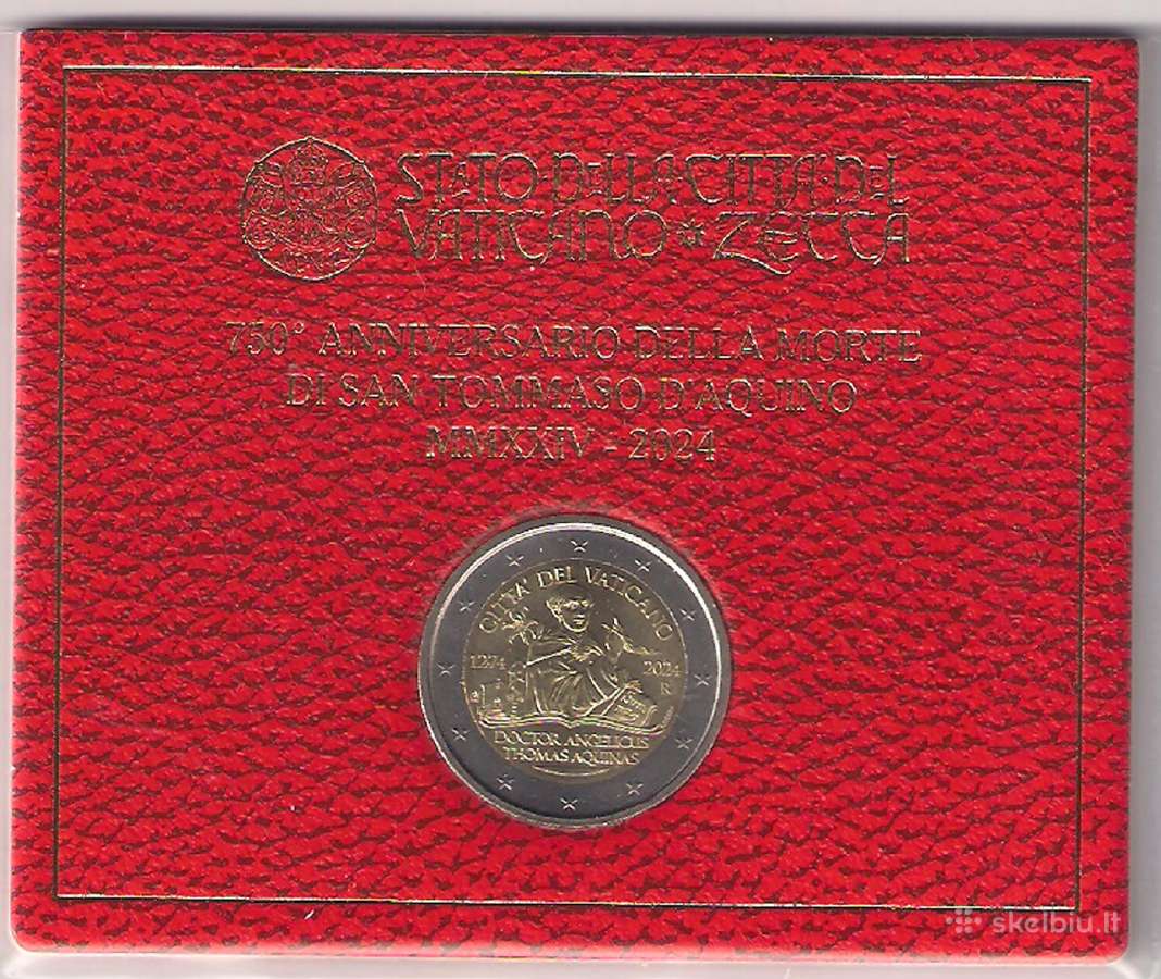2 euro moneta Vatikanas 2024 Tomas Akvinietis - nuotraukos Nr. 4