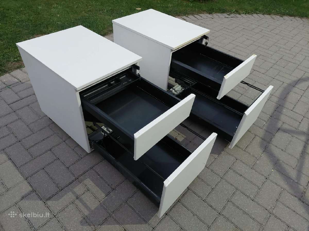 Stalčių spintelė po biuro stalu metalinė balta - nuotraukos Nr. 3