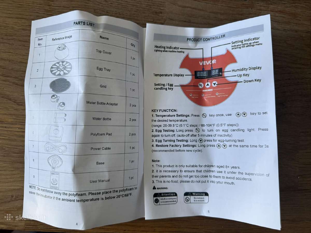 Kiaušinių inkubatorius, automatinis 12 Vnt - nuotraukos Nr. 11