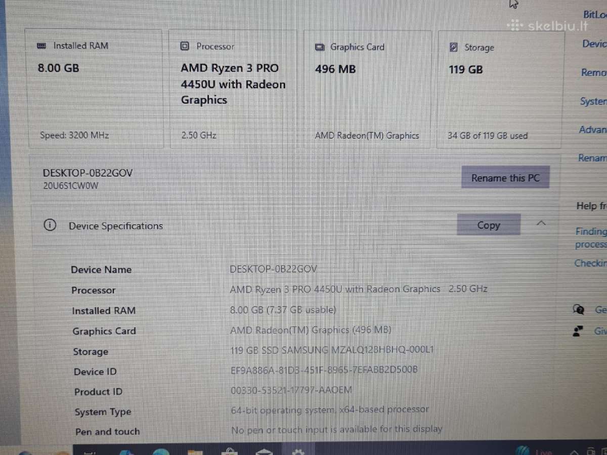 Lenovo Thinkpad L14 Gen 1+3 mėn. garantija - nuotraukos Nr. 5