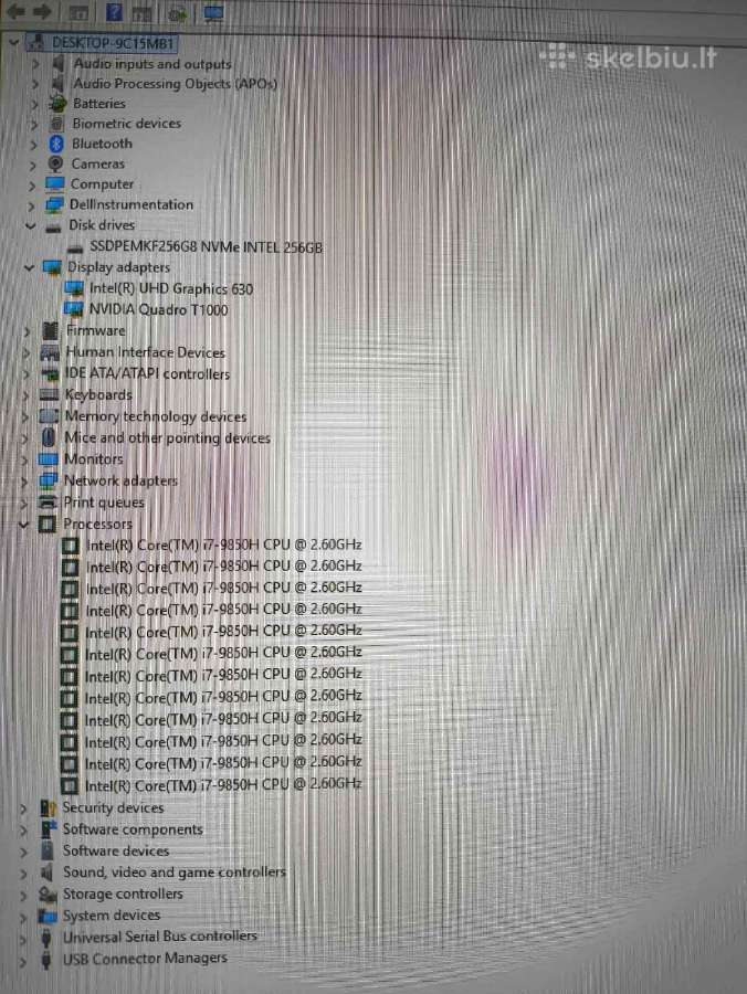 Precision 5540 15.6 Fhd Ips i7-9850h 16gb T1000 4G - nuotraukos Nr. 5