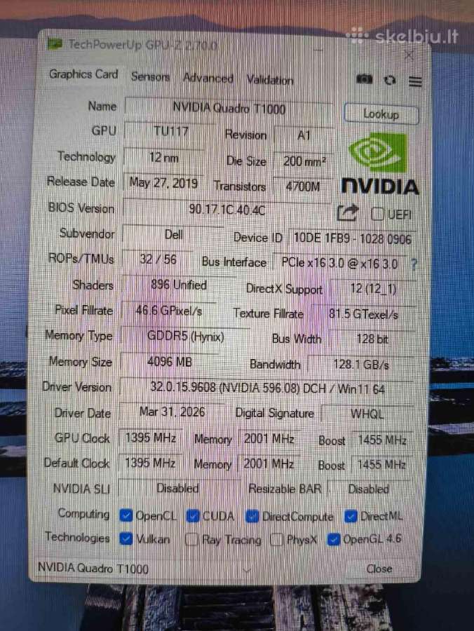 Precision 5540 15.6 Fhd Ips i7-9850h 16gb T1000 4G - nuotraukos Nr. 6