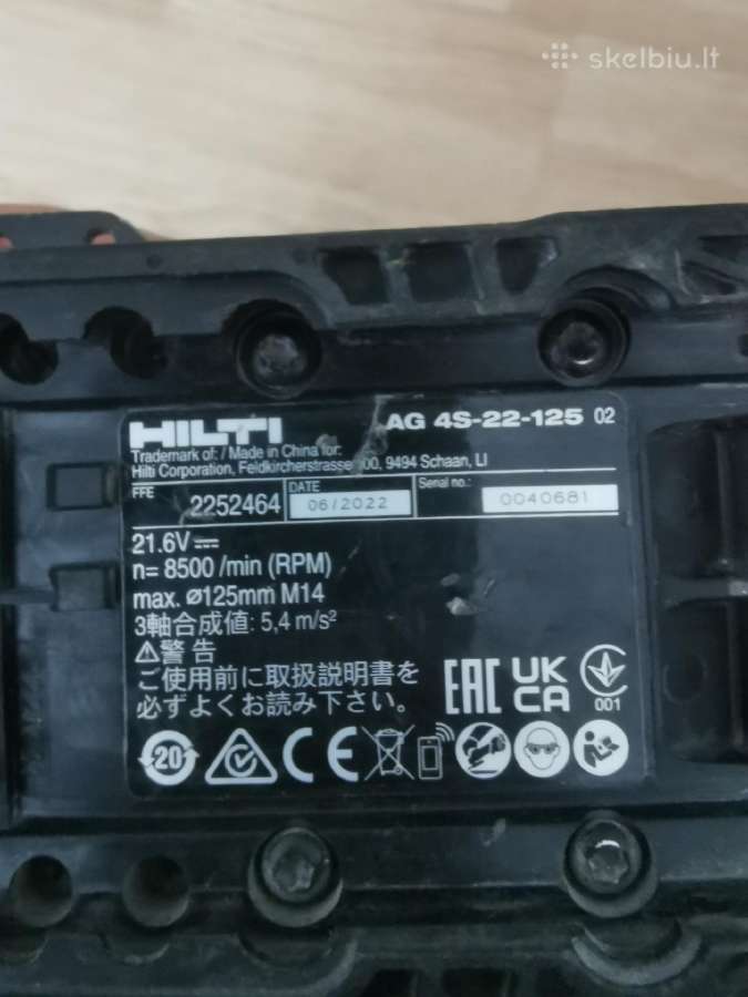 Hilti Ag 4S -22 Niuron Kampinis slifuoklis - nuotraukos Nr. 7