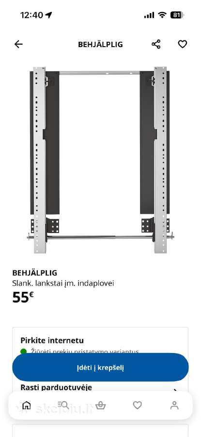 Ikea Behjälplig indaplovės montavimo rėmas - nuotraukos Nr. 3