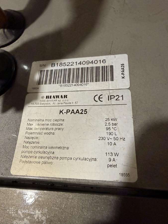 Granulinis katilas Nibe Biawar Pellux 200 - nuotraukos Nr. 2