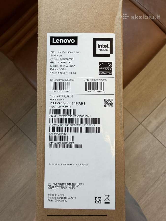 Naujas Lenovo Ideapad Slim 5 16iah8 16" - nuotraukos Nr. 6