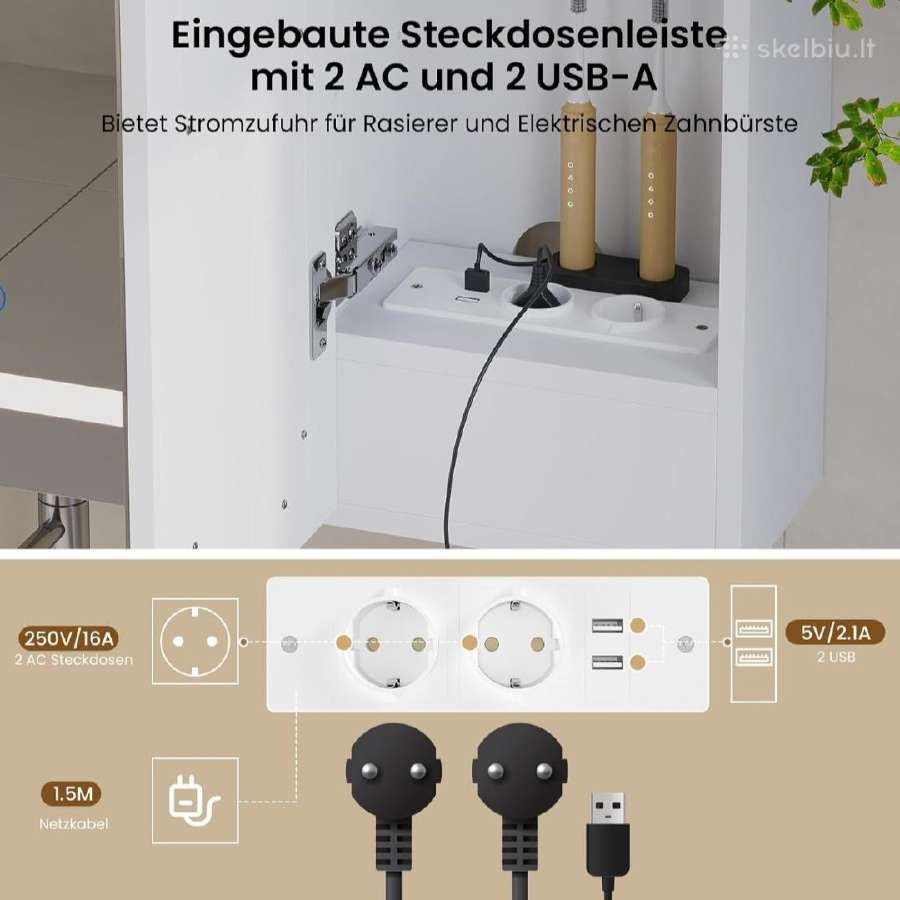 Vonios spintelė su LED ir elektros bloku Sikaic - nuotraukos Nr. 8